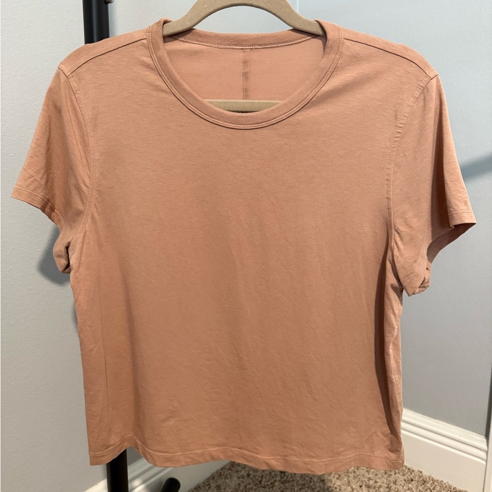 Pink Lululemon Classic-Fit Cotton blend Tee